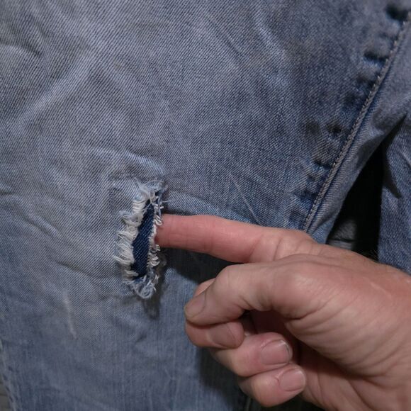 Converse Distressed Light Wash Jeans 36x30 VTG Y2K 90s Low Rise Workwear Grunge - Picture 9 of 16